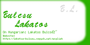 bulcsu lakatos business card